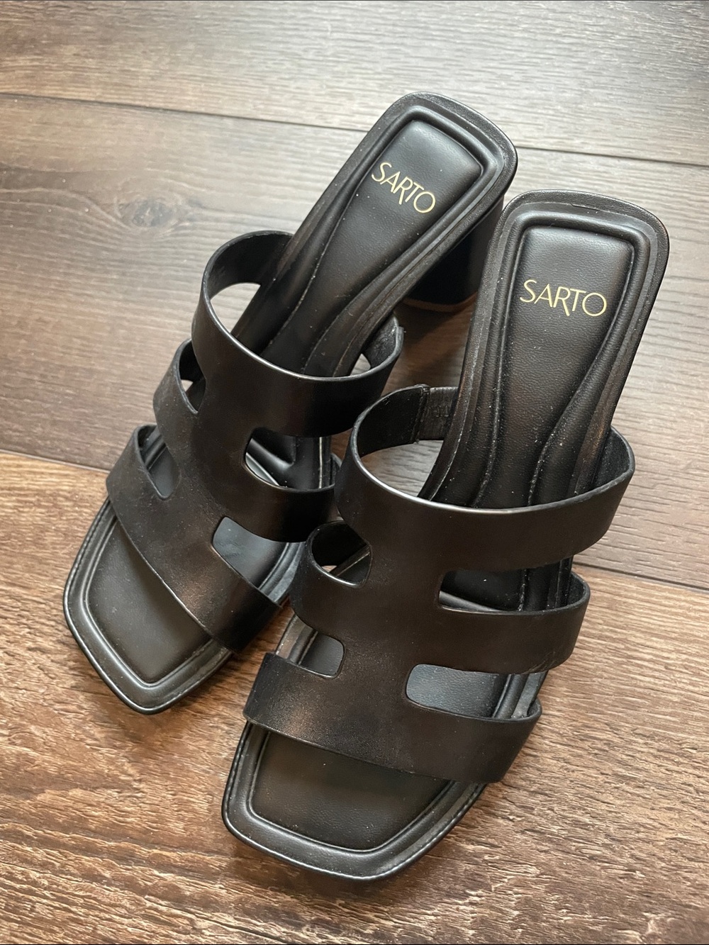 Sarto A-flexa Carly Women's Black Strappy Slide Sandals